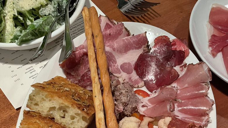 Salumi and salad at Lucia