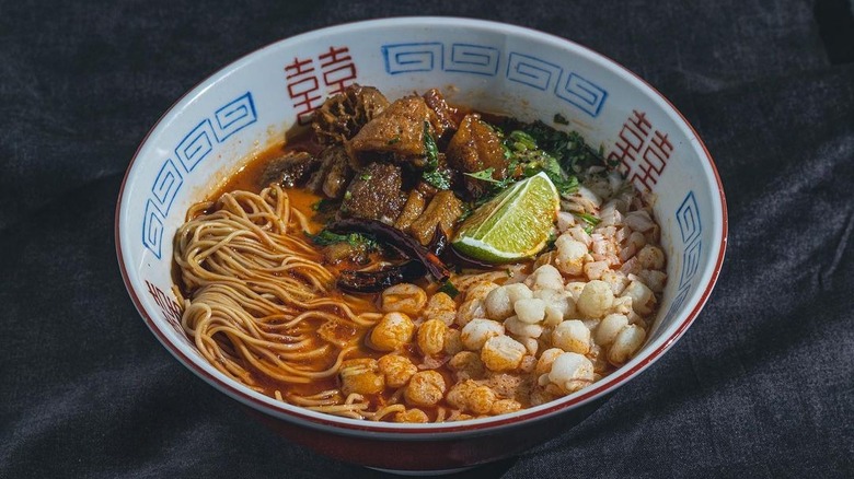 Ramen bowl at Ramen Del Barrio 