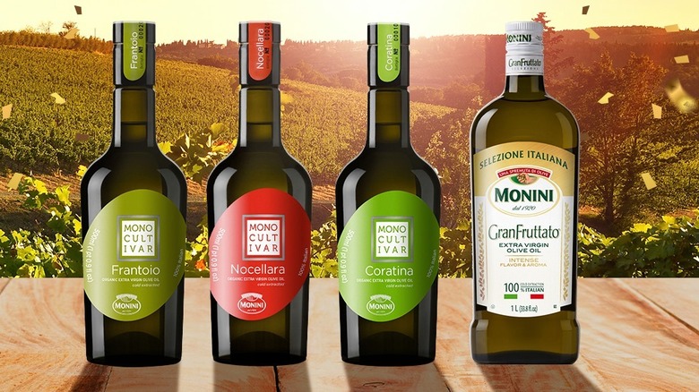 4 different monini olive oils