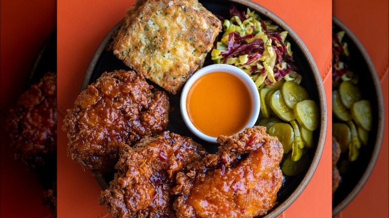 Asterid LA fried chicken platter