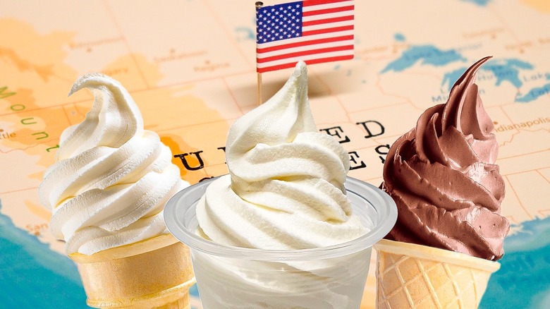 Soft serve cones, U.S. map