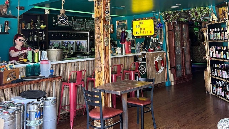 Main bar at High Roller Tiki Lounge