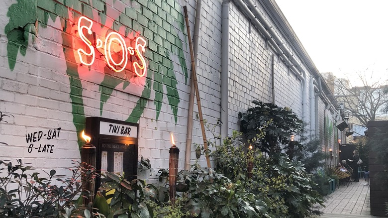 Alleyway entrance at The S.O.S. Tiki Bar