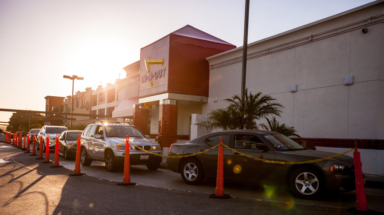 Busy In-n-Out drive-thru