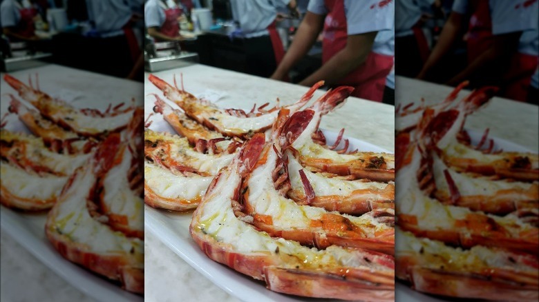 Large shrimp on plate