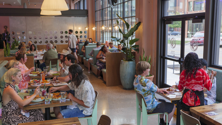 Indoor dining room at Pool Bar OKC