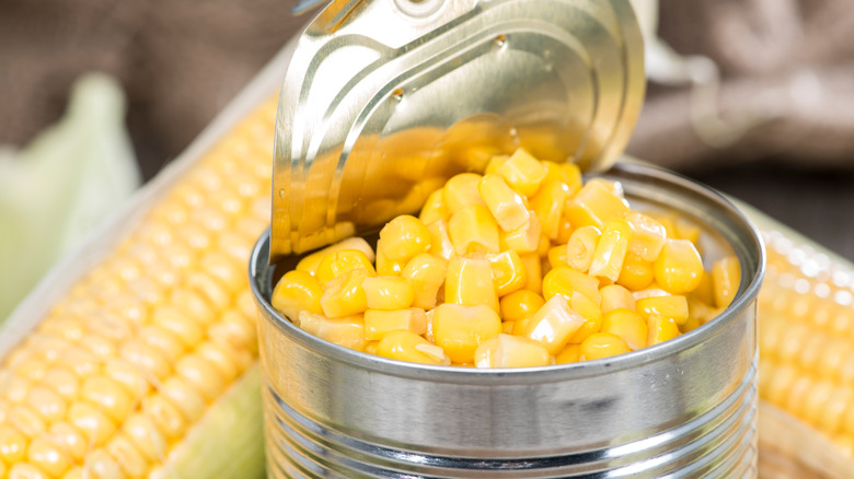 Can and ears of corn