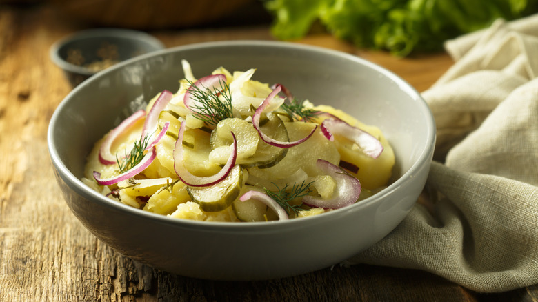 Potato salad with onion