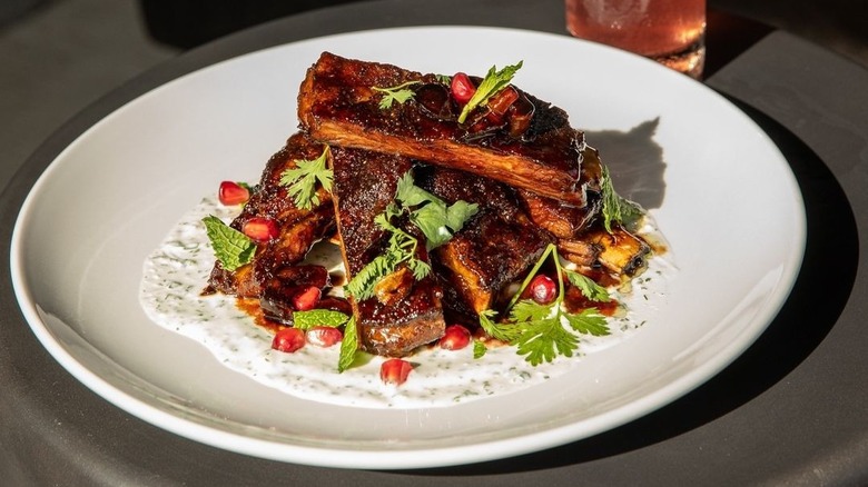 Baharat spiced lamb ribs