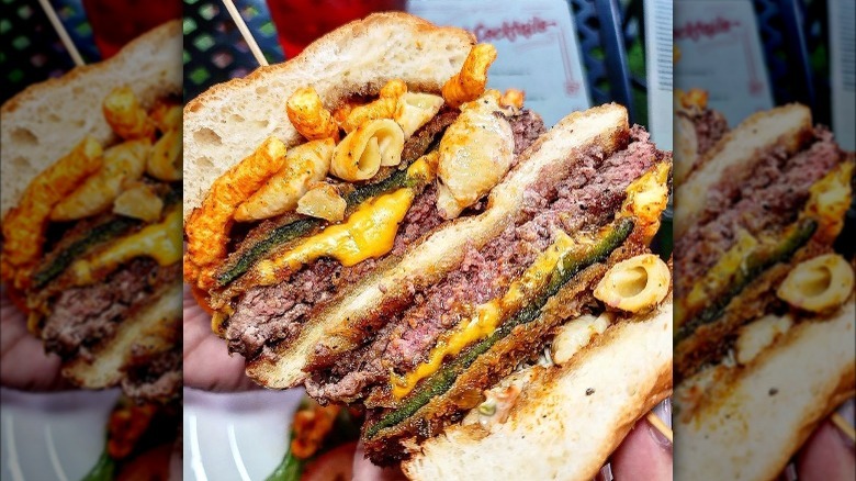 Macaroni and cheese burger