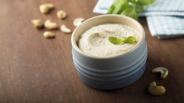 Cashew cheese in a bowl