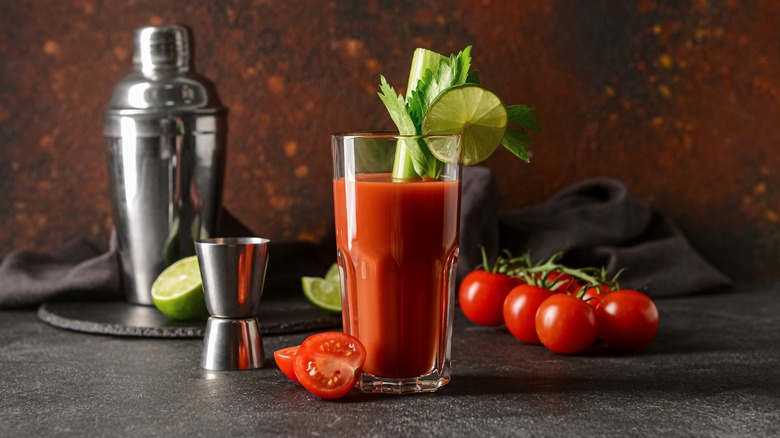 Bloody Mary with cherry tomatoes