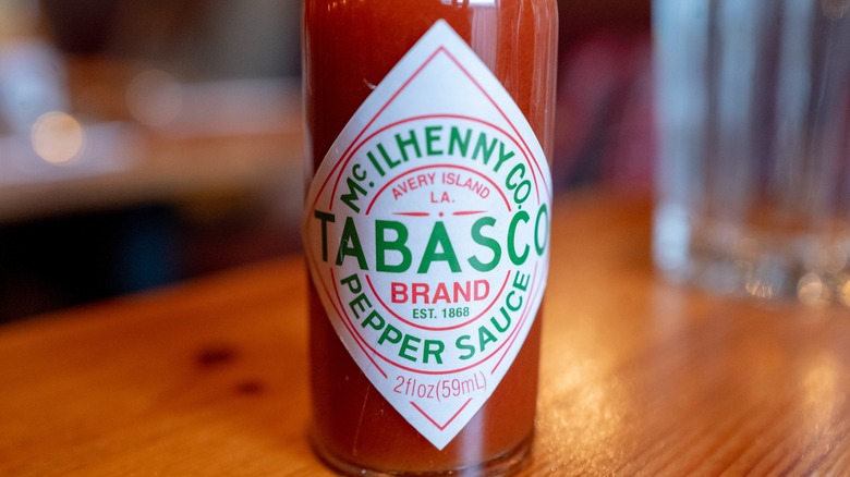 Tabasco hot sauce bottle