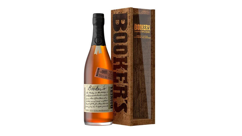 Booker's bourbon bottle wooden case