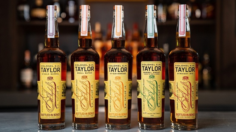 Taylor bourbon bottles lineup