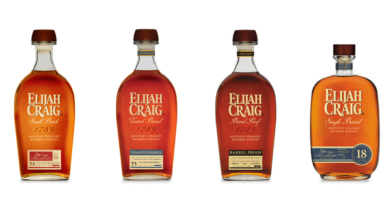 Elijah Craig bourbon lineup bottles