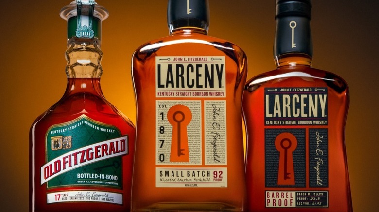 Larceny Old Fitzgerald bourbon bottles