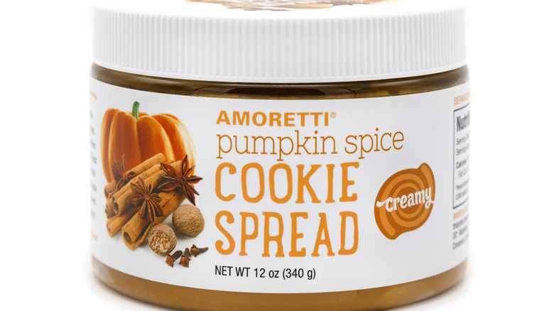 Jar of Amoretti pumpkin spice cookie spread