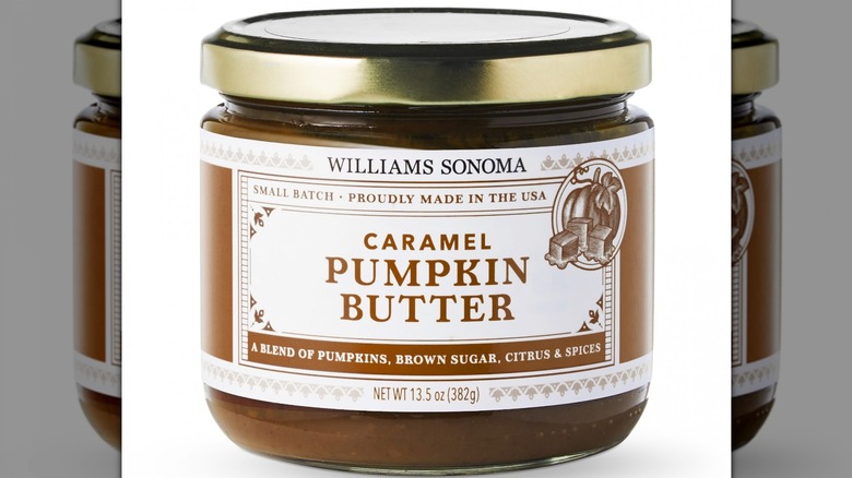 Williams Sonoma caramel pumpkin butter jar