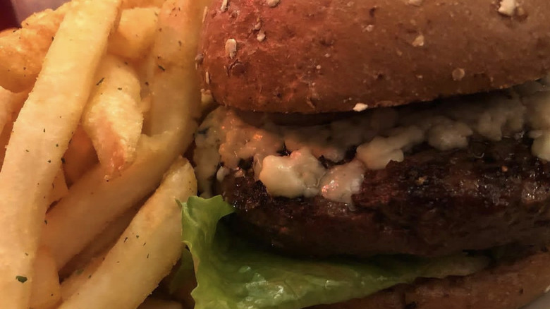 Burger with blue cheese