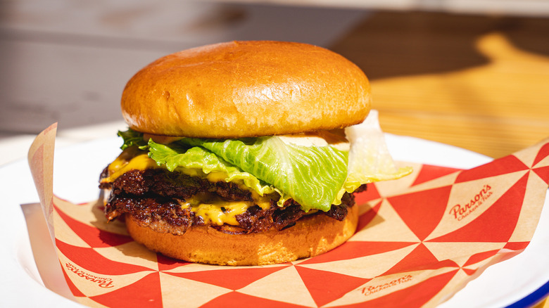 Double cheeseburger with bacon jam