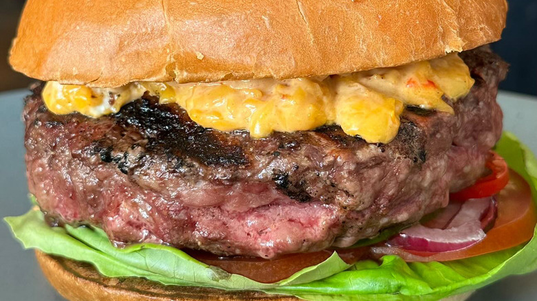 Burger with pimiento cheese