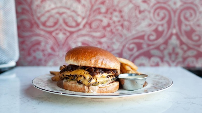 Double cheeseburger with fries