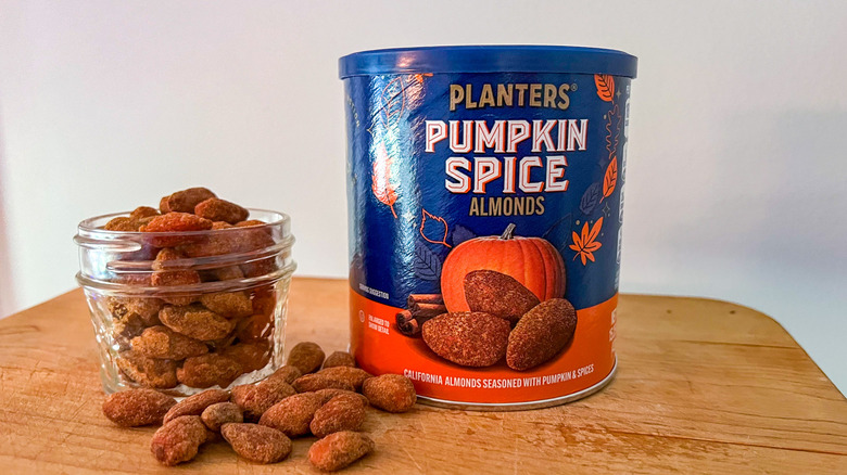 jar of Planter's seasoned almonds