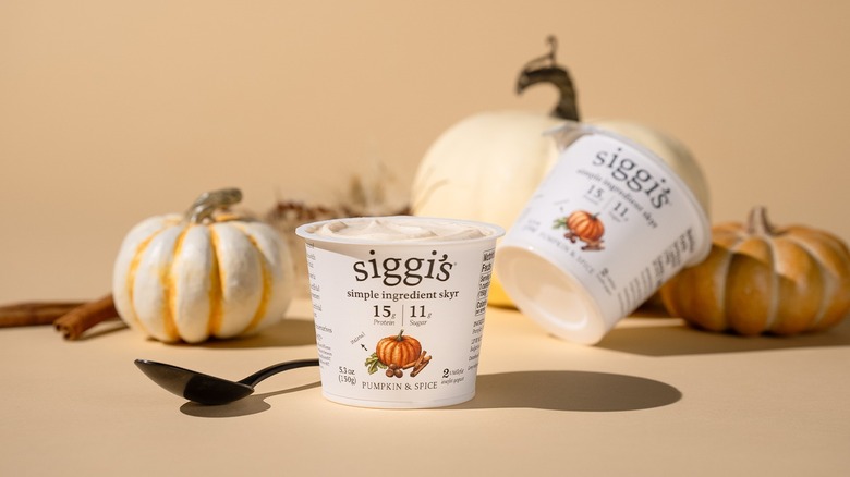 white container of Siggi's yogurt