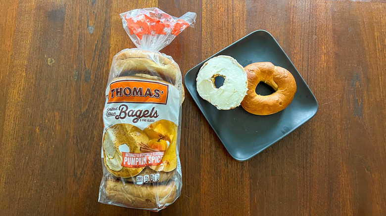 Thomas' bagel with cream cheese