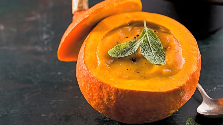 soup in a pumpkin