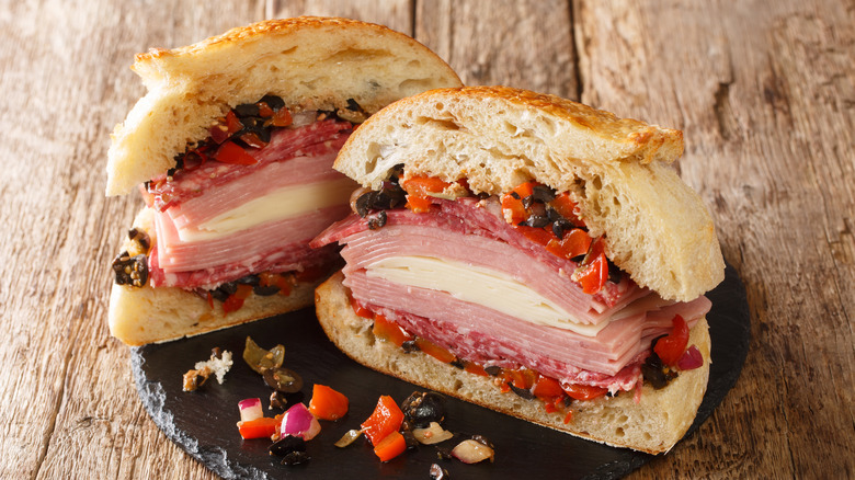 muffuletta sandwich cross section