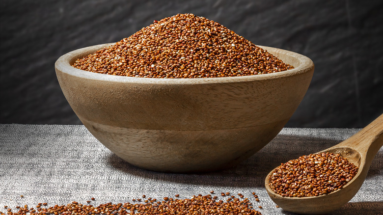 Bowl of red quinoa