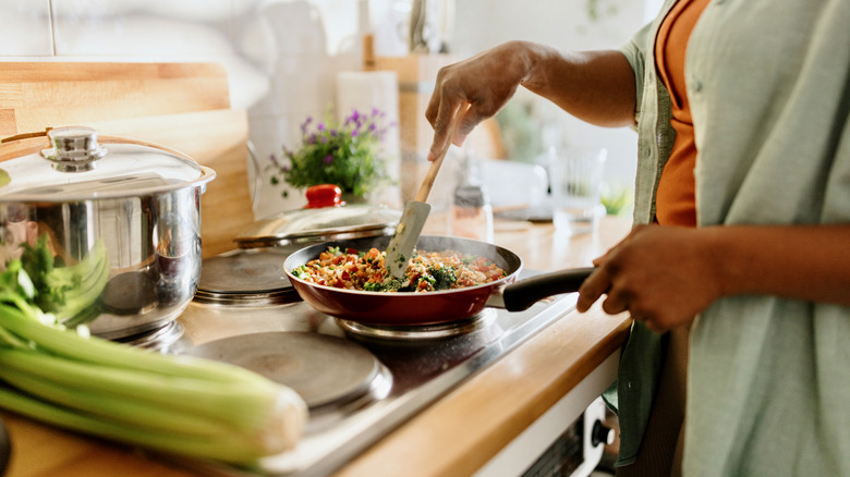 Home cook preparing a meal