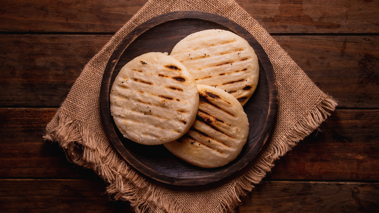 plate homemade arepas