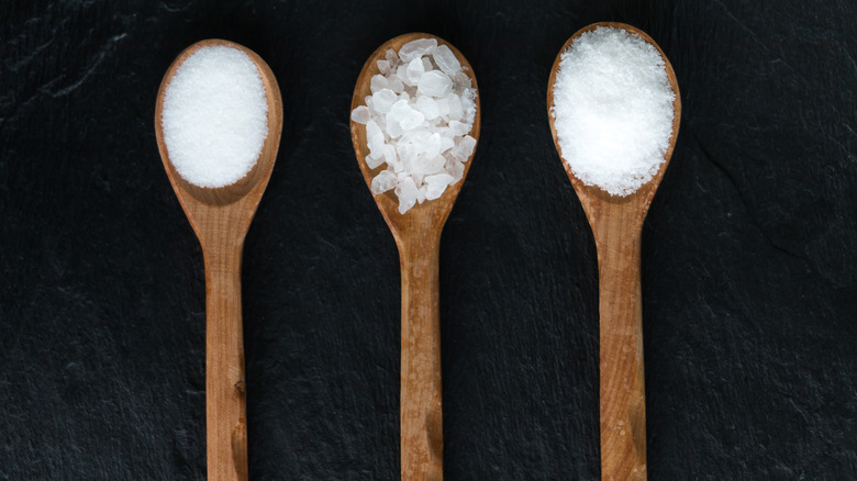 Three different types of salt