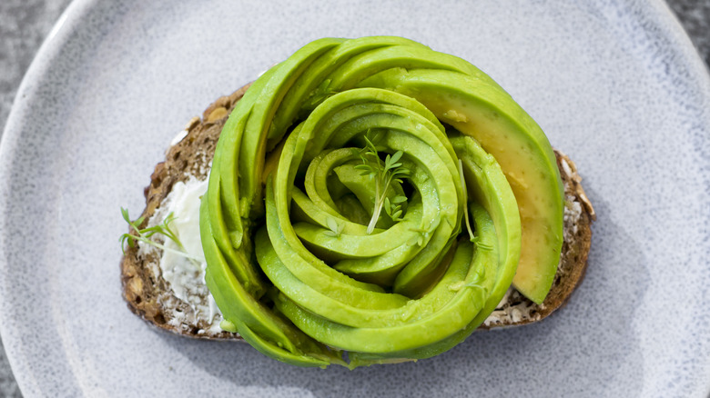 avocado rose on toast