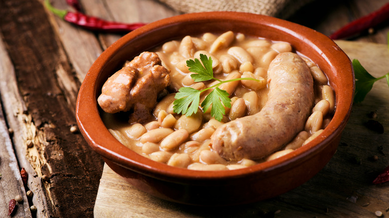 A bowl of Castelnaudary cassoulet