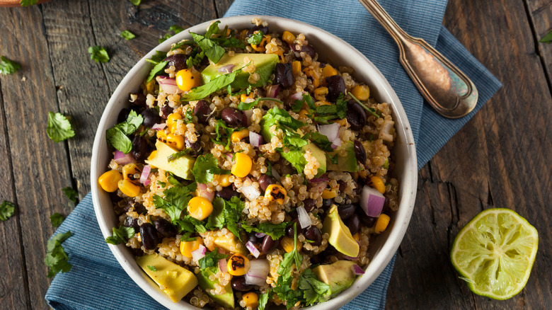 Salad with cooked quinoa