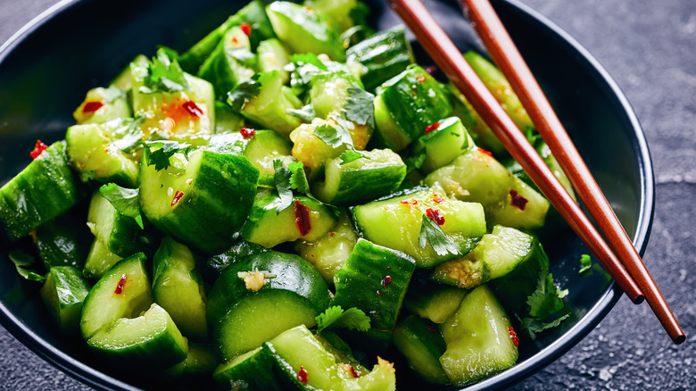 Smashed cucumber salad 