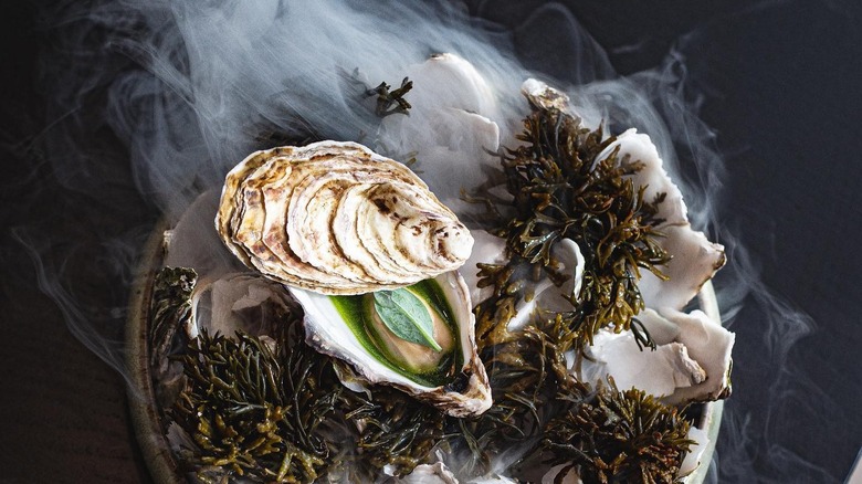 Steaming oyster dish