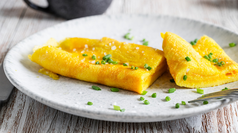 French herb omelet on a plate