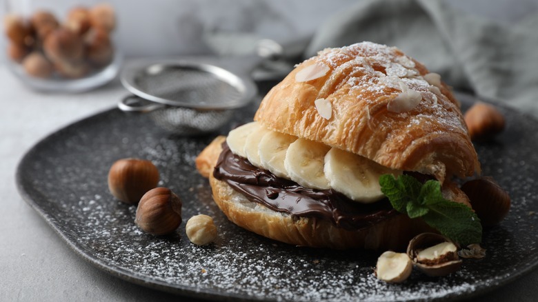 Chocolate banana croissant