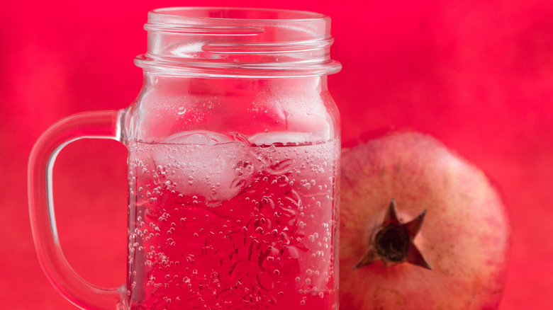 Glass of pomegranate soda