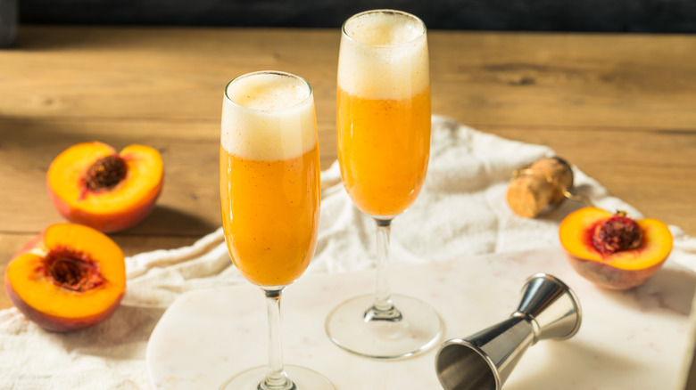 Classic peach Bellinis