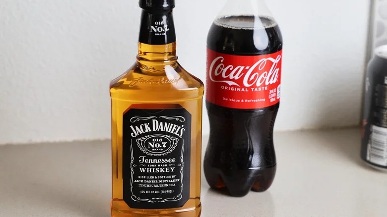 Jack Daniels whiskey and Coca-Cola