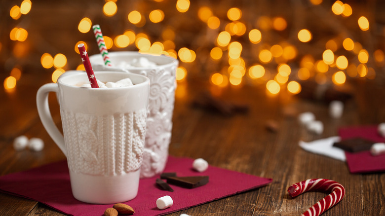 Hot chocolate with candy cane