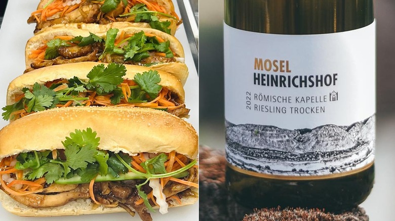 Bahn mi sandwiches with riesling