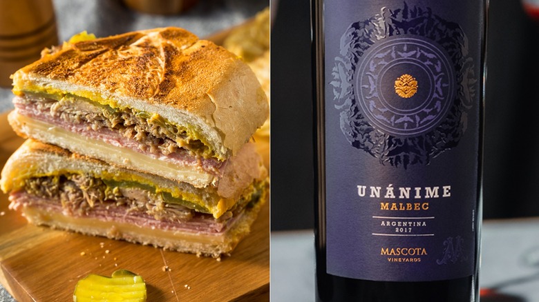 Cubano sandwich with Unanime malbec