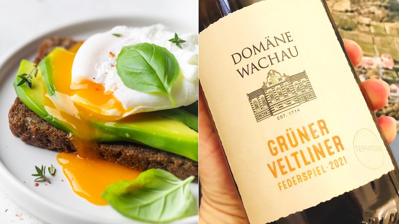 Avocado toast with gruner veltliner